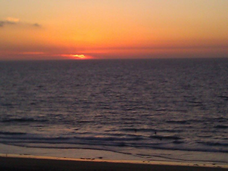 Sunset over the ocean.