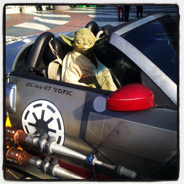 Apparently Yoda is someone’s co-pilot. #LBCHC # StarWars