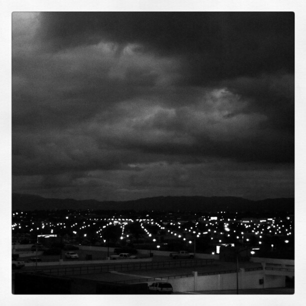 Impending #Gloom over #LosAngeles. #clouds #night #evening #storm #lights #parkinglot #notaphone