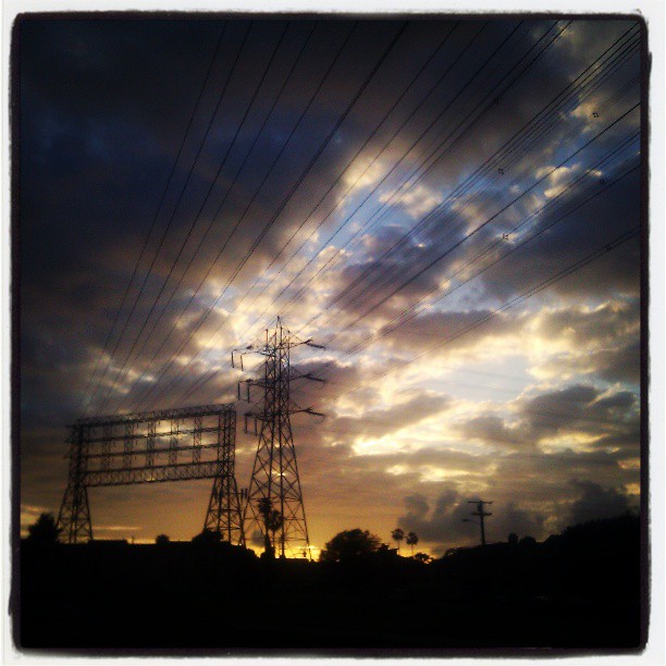 Power line sunset. #clouds #sky #sunset