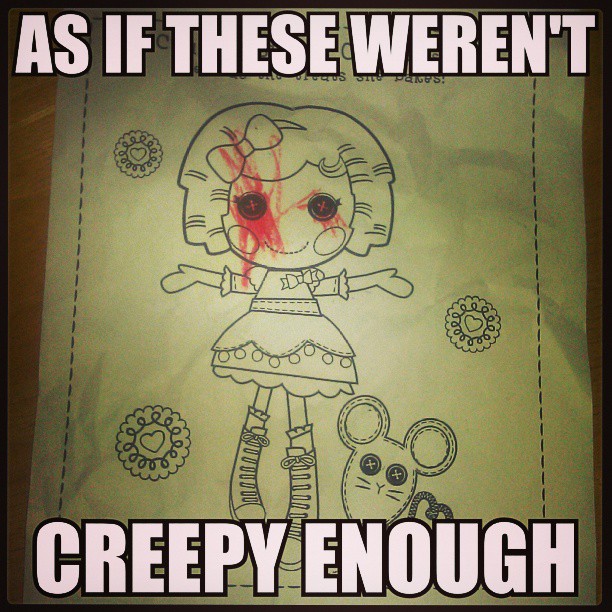 Seriously, have you SEEN these things? #creepy #doll #lalaloopsy #coraline
