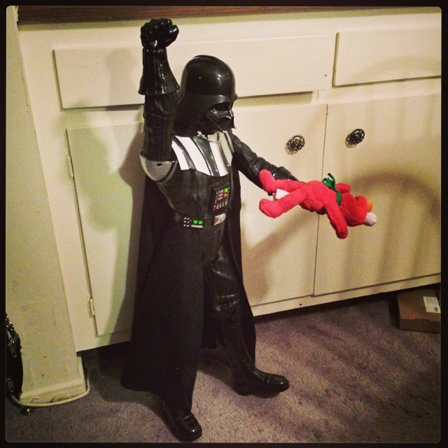 30″ Darth Vader. Fun for toddlers, and parents, too.
