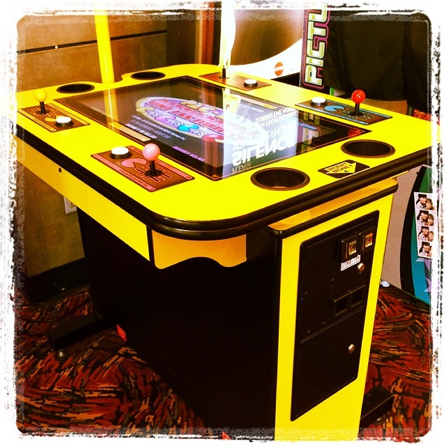 A Pac-Man table, spotted last weekend at the movies. #ThrowbackThursday #pacman #videogames