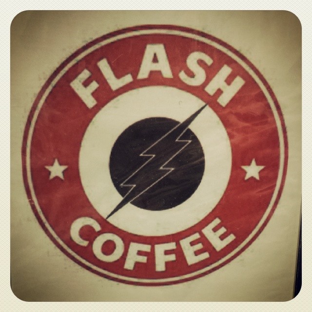 Flash coffee sticker