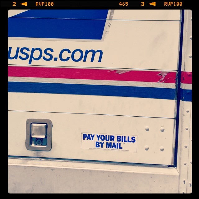 Not everyone wants you to pay your bills online. #usps #mail #bumpersticker