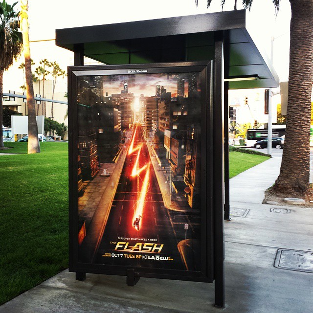 Flash TV poster at a bus stop in LA. It somehow seems more real when you see the ads out “in the wild” and not just online or at a con.
