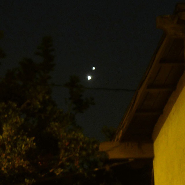 I saw the Venus and Jupiter conjunction after all! After the muggy cloud cover all day I figured there wasn’t much chance, but it actually cleared up (and cooled off) after nightfall.