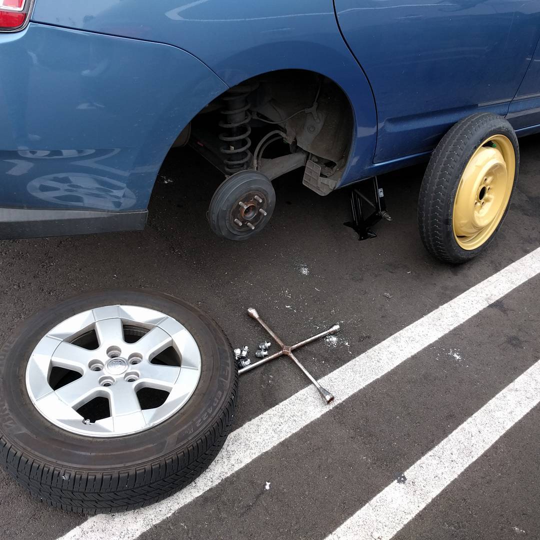 The day started out great and just kept getting better… #flattire