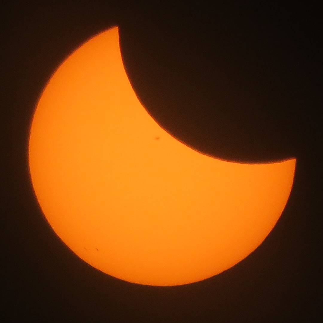 Partial solar #eclipse, taken through eclipse glasses. Still in progress!