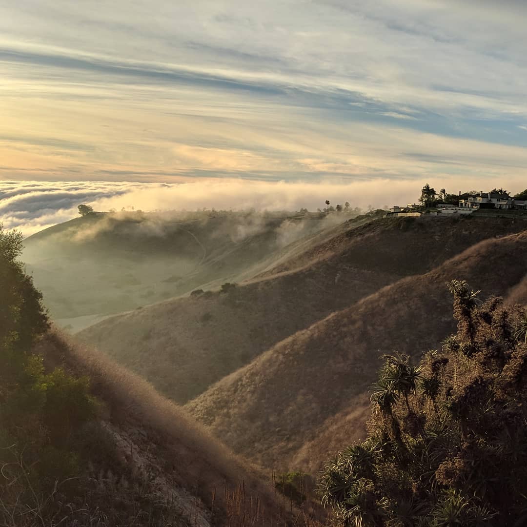 Golden hour valley and fog