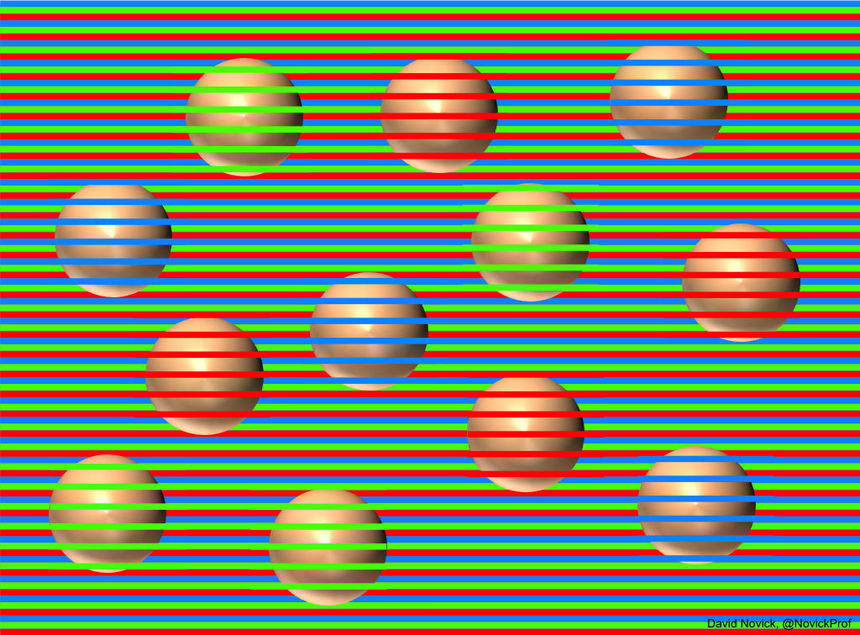 Cool optical illusion: what colors are the spheres?



