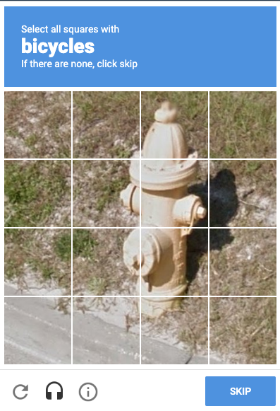 Select all squares with bicycles. It's a fire hydrant.
